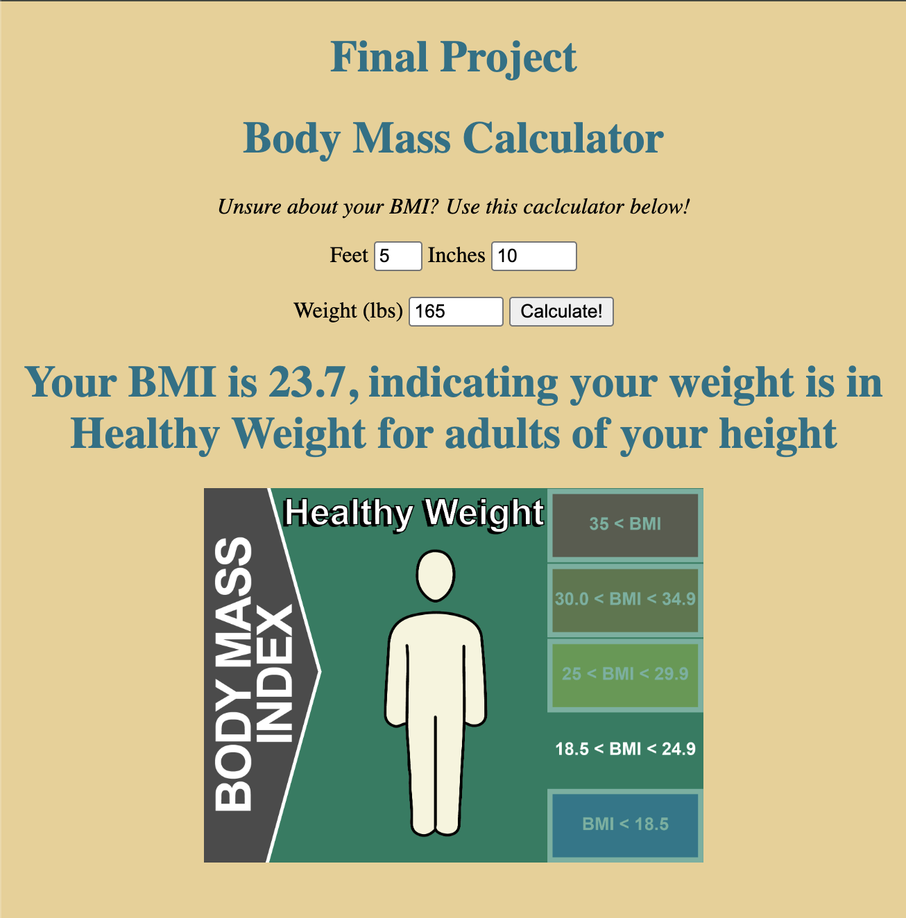 Body Mass Calculator